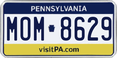 PA license plate MOM8629