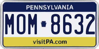 PA license plate MOM8632
