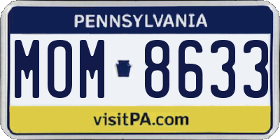 PA license plate MOM8633