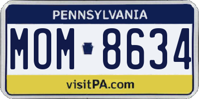 PA license plate MOM8634