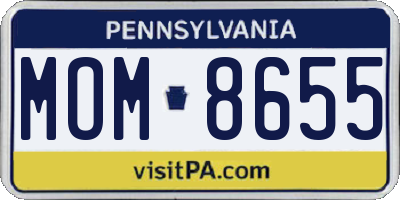 PA license plate MOM8655