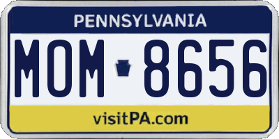 PA license plate MOM8656
