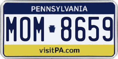 PA license plate MOM8659