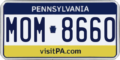 PA license plate MOM8660
