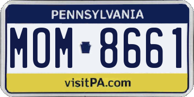 PA license plate MOM8661