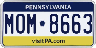 PA license plate MOM8663