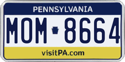 PA license plate MOM8664