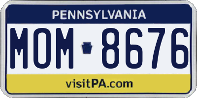 PA license plate MOM8676