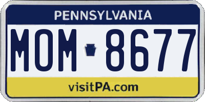 PA license plate MOM8677