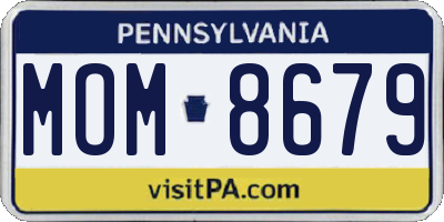 PA license plate MOM8679