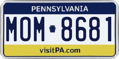 PA license plate MOM8681