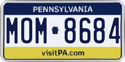 PA license plate MOM8684