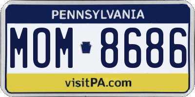 PA license plate MOM8686