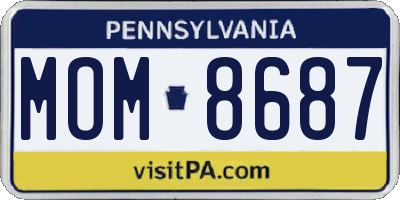PA license plate MOM8687