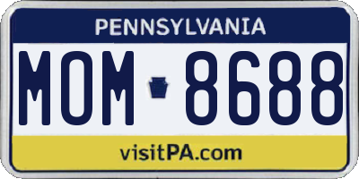 PA license plate MOM8688