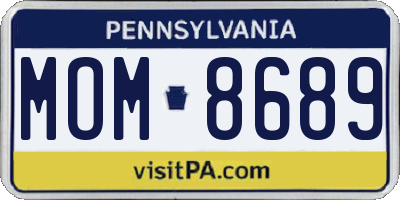 PA license plate MOM8689
