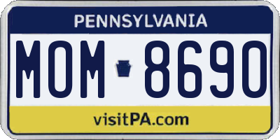 PA license plate MOM8690