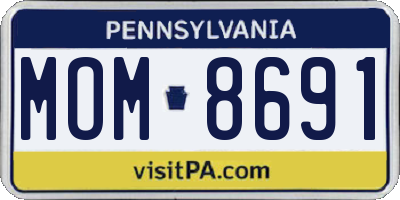 PA license plate MOM8691