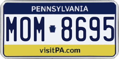 PA license plate MOM8695