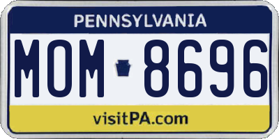 PA license plate MOM8696