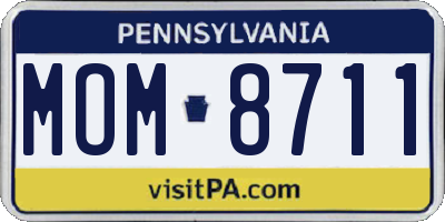 PA license plate MOM8711