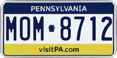 PA license plate MOM8712