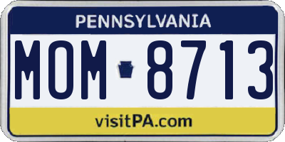 PA license plate MOM8713