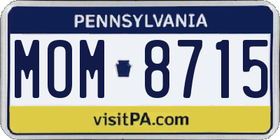 PA license plate MOM8715