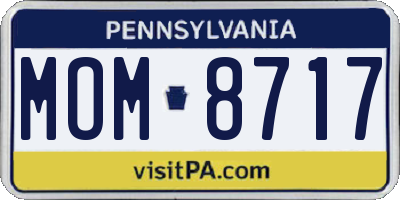 PA license plate MOM8717