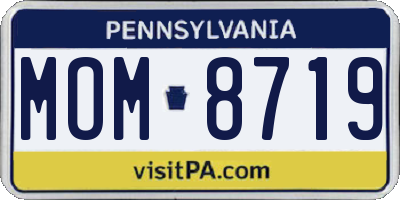 PA license plate MOM8719