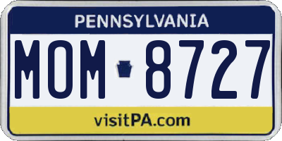 PA license plate MOM8727