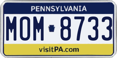 PA license plate MOM8733