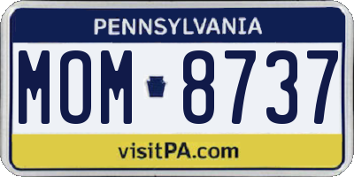 PA license plate MOM8737