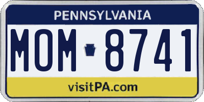 PA license plate MOM8741