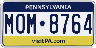 PA license plate MOM8764