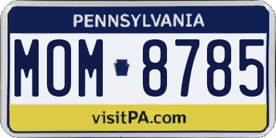 PA license plate MOM8785