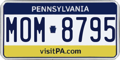 PA license plate MOM8795