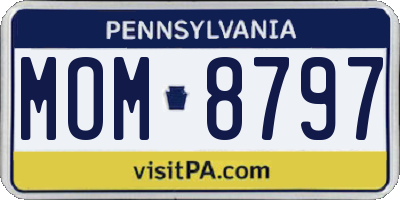 PA license plate MOM8797