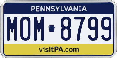 PA license plate MOM8799