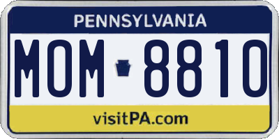 PA license plate MOM8810