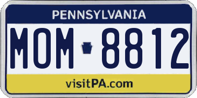 PA license plate MOM8812