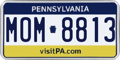 PA license plate MOM8813