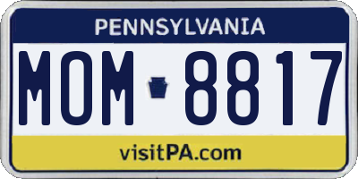 PA license plate MOM8817