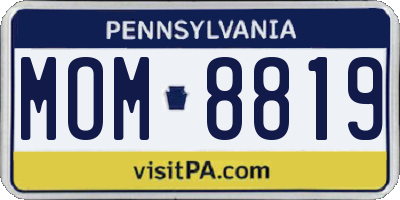PA license plate MOM8819