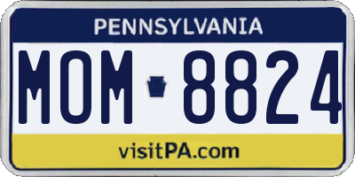 PA license plate MOM8824