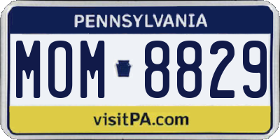 PA license plate MOM8829