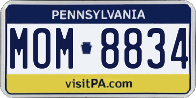 PA license plate MOM8834