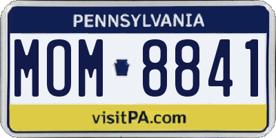 PA license plate MOM8841