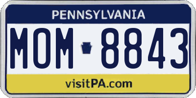 PA license plate MOM8843