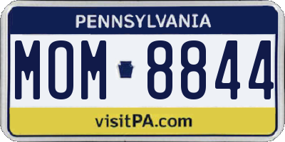 PA license plate MOM8844